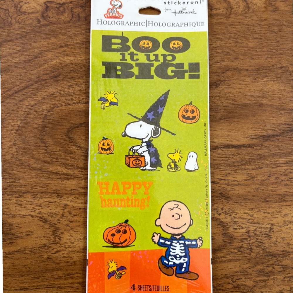 Peanuts Halloween Stickers Hallmark Stickeroni‎ Snoopy Charlie Brown New